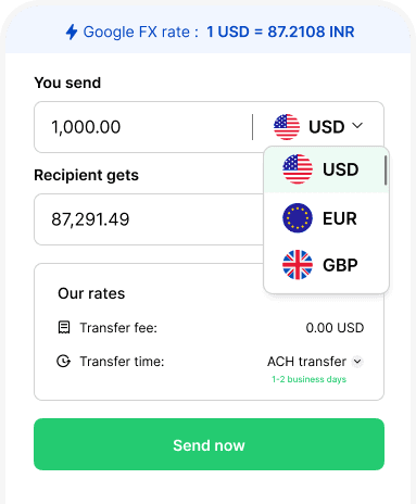 send money form image